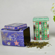 Square Wholesale Tea Tin, boîte d&#39;étain promotionnelle, boîte en étain de café